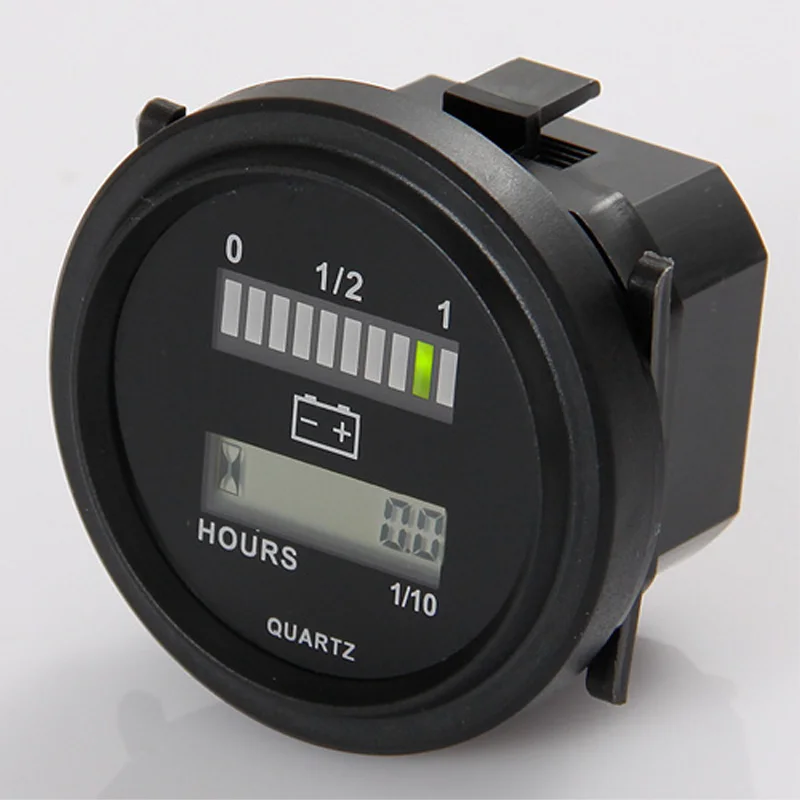 Battery Indicator Hour Meter Battery Percentage Gauge ROUND LED for Golf Carts Car Electric Vehicle Scooter Motorcycle RL-BI004