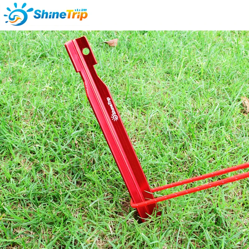 Shine Trip 5pcs Outdoor Camping  Aluminu alloy tent pegs tent accessories camping tent pegs 25cm triangular Enhanced beach peg