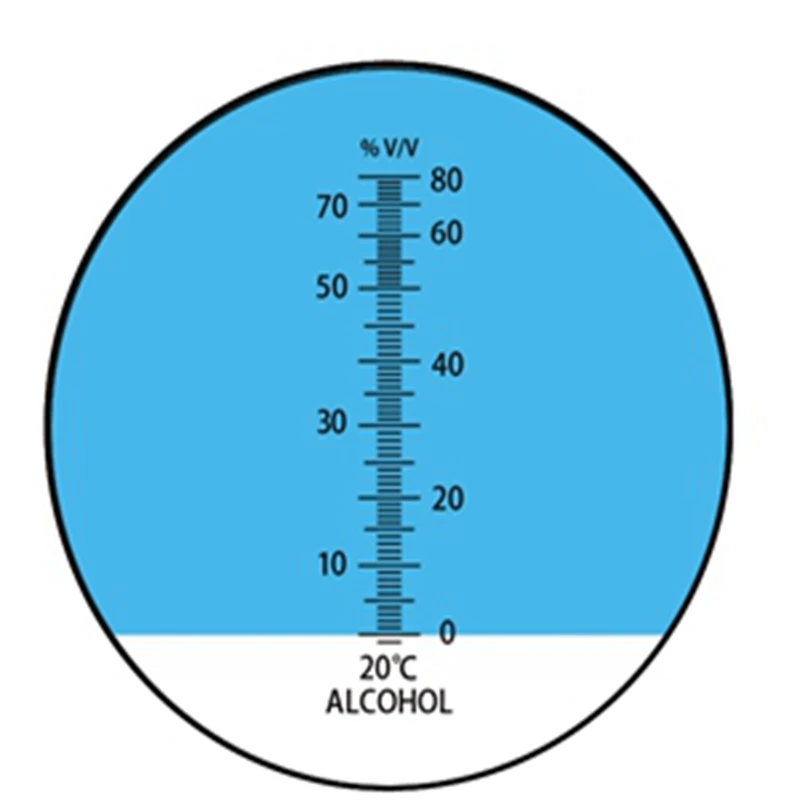 Alcohol Refractometer ATC 0~80%V/V Alcoholometer Handheld Wine Hydrometer Distilled Beverages Ethanol Concent Spirits Tester
