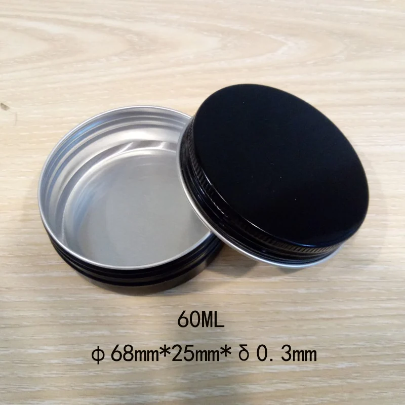 50pcs/lot 60ml Cosmetic Travel Empty Bottle Jar Round Aluminum Cover Lip Balm Make-up Bottling Box Easy To Portable