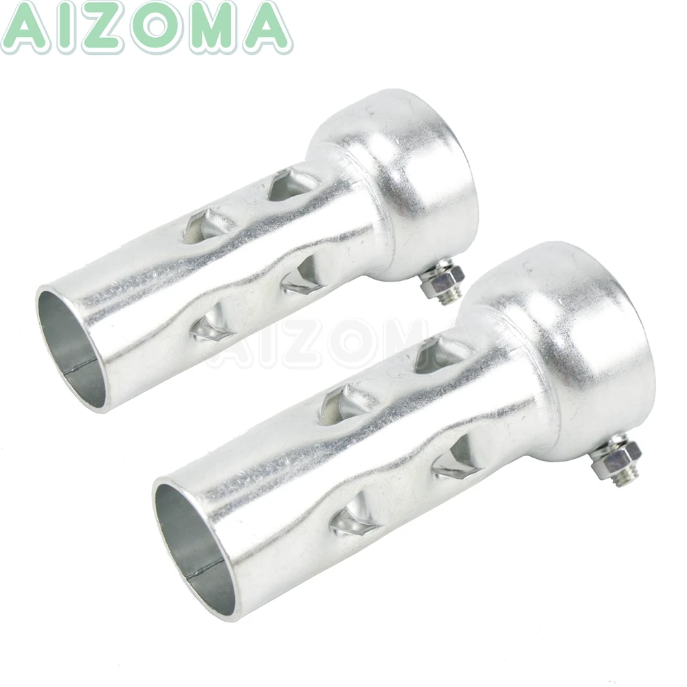 1 Pair Chrome 4‘’ Louvered Core Exhaust Baffles For Harley Big Twin & Sportster Touring Glide 51mm/2‘’ Muffler Drag Pipes