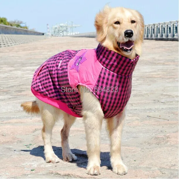 Large Dog Winter Clothes Big Dogs Warm Jacket Padding Vest Windbreaker for Golden Retriever 4colors