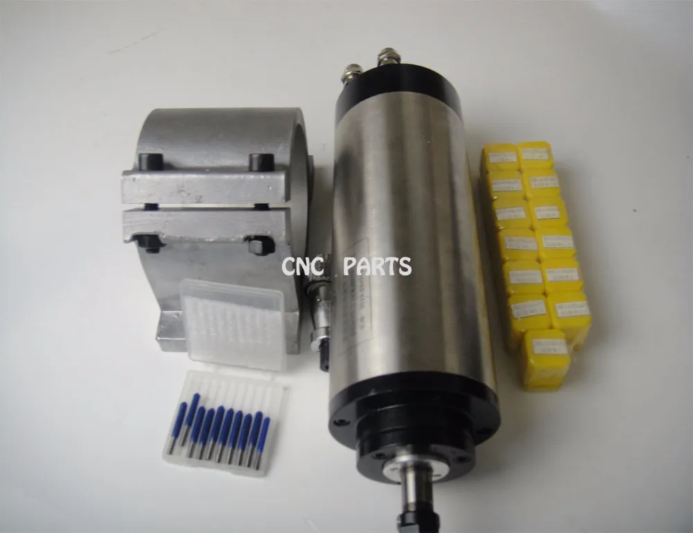 CNCแกนโม่ER11 1.5KWแกนน้ำเย็น+ 13ชิ้นER11 c ollet + 1ชิ้นแกนสนับสนุน+ 10ชิ้นเครื่องcnc engravingบิต