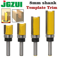 8mm Shank Template Trim Hinge Mortising Router Bit Straight end mill trimmer cleaning flush trim Tenon Woodworking tools