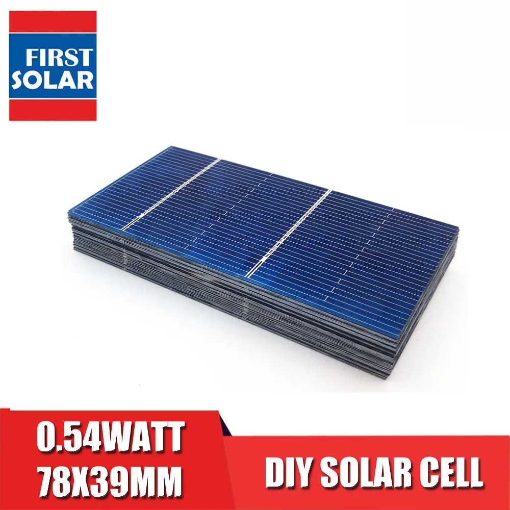 50pcs x 0.54W 78x39mm Solar Panel Painel Cells DIY Charger Polycrystalline Silicon Sunpower Solar Bord 0.5V