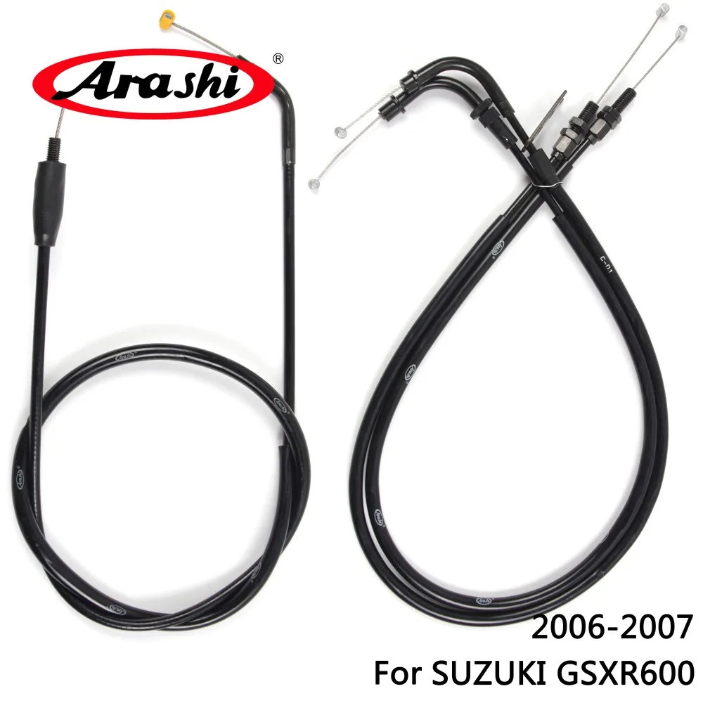 Arashi For SUZUKI GSXR600 GSXR750 2006 2007 Motorcycle Throttle Line Clutch Cable Steel Wire Set GSXR GSX-R 600 GSX600R GSX-R600