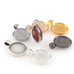 10Pcs 7Colors 20mm Double Sided Rotatable With Diamond Cabochon Cameo Base Tray Blank Fit 20mm Cabochons Jewelry Making Findings