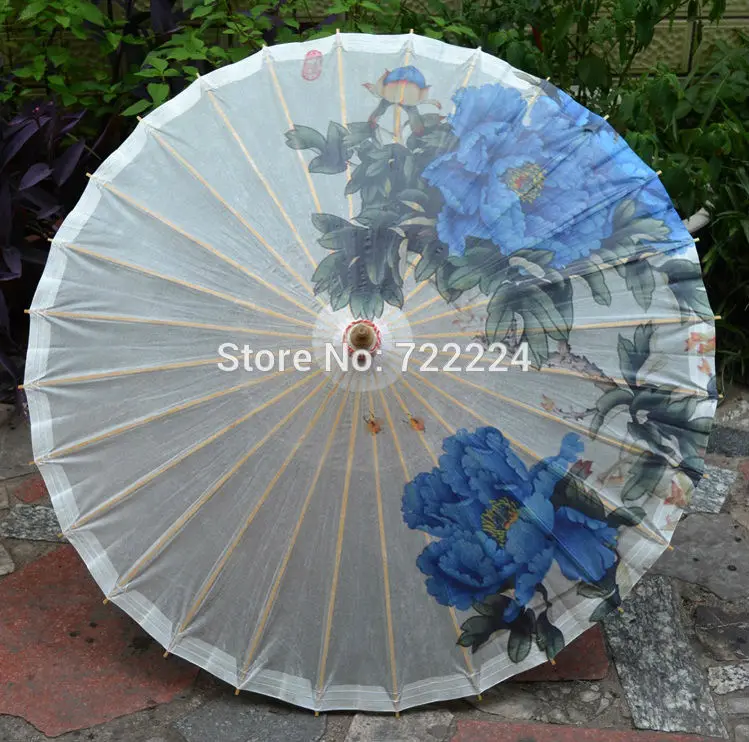 Free shipping Dia 50cm chinese craft umbrella antique handmade blue peony sunny and raniy ,collection,props oiled paper umbrella