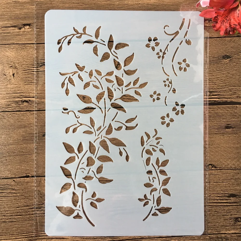 A4 Leaves DIY Craft Layering Stencils Painting Scrapbooking Stamping Embossing Album Paper Card Template