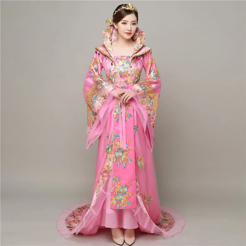 

Traditional Princess Ancient China Royal Women Dress Queen Stage Hanfu Tang Dynasty Fairy Long Tailed Costume Empress Clothing