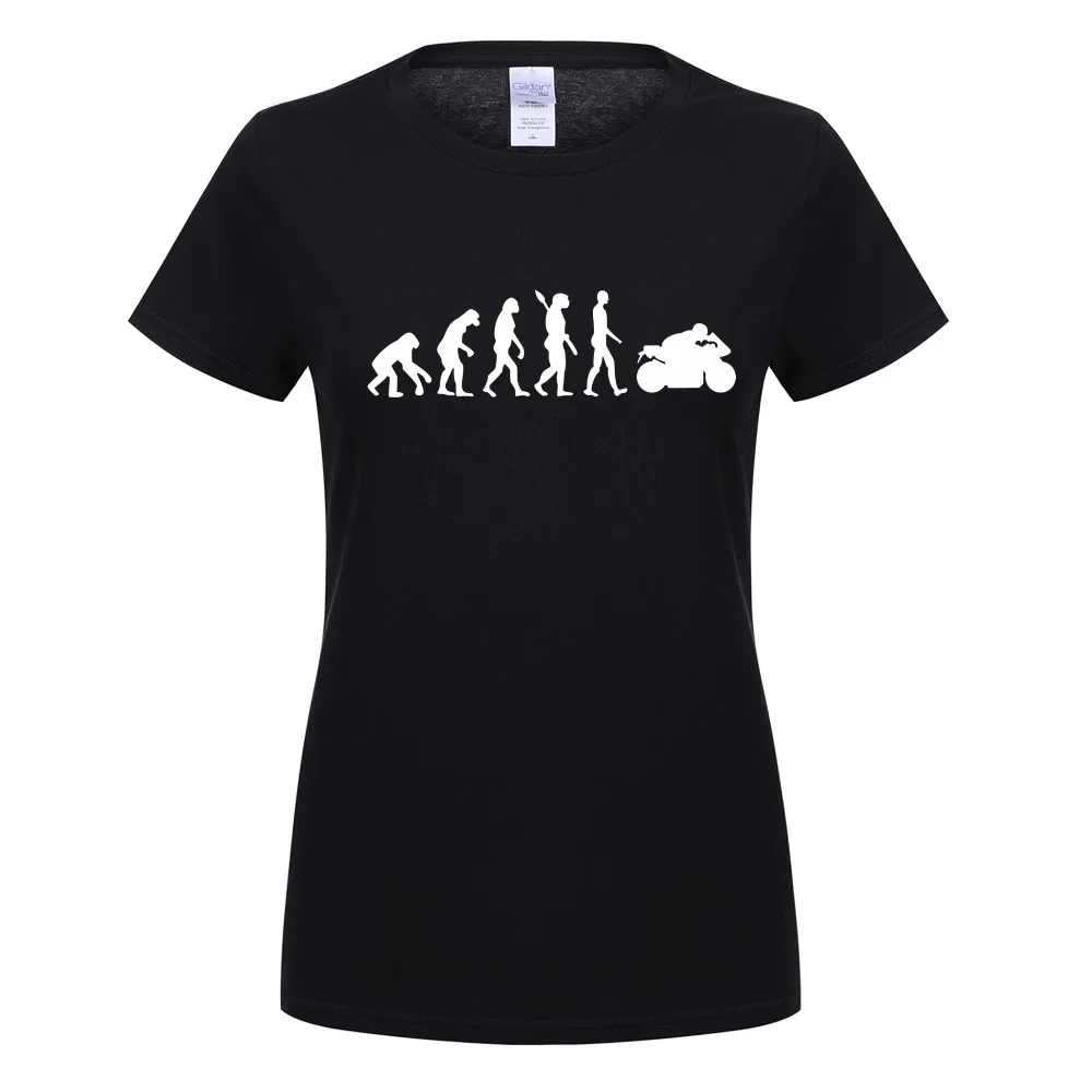 Women T-shirt MOTORCYCLE APE TO EVOLUTION T Shirts New Summer Short Sleeve O-Neck Cotton Women Tops Female Clothing OT-005