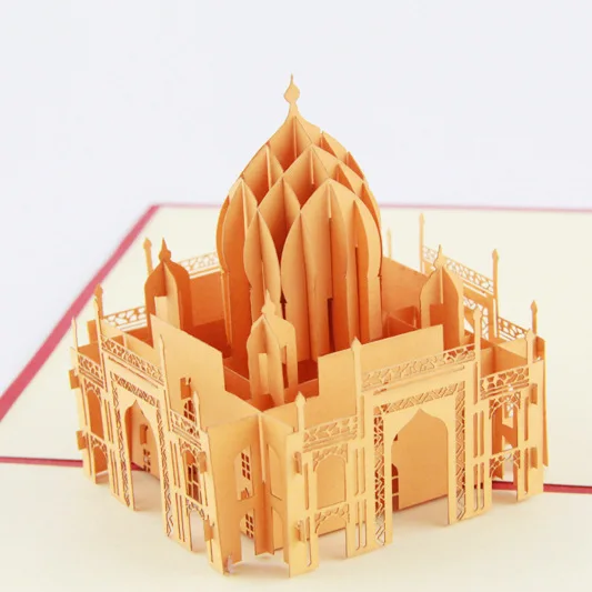 The construction of Taj Mahal tourism 3D cubic life manual paper card card creative stereo