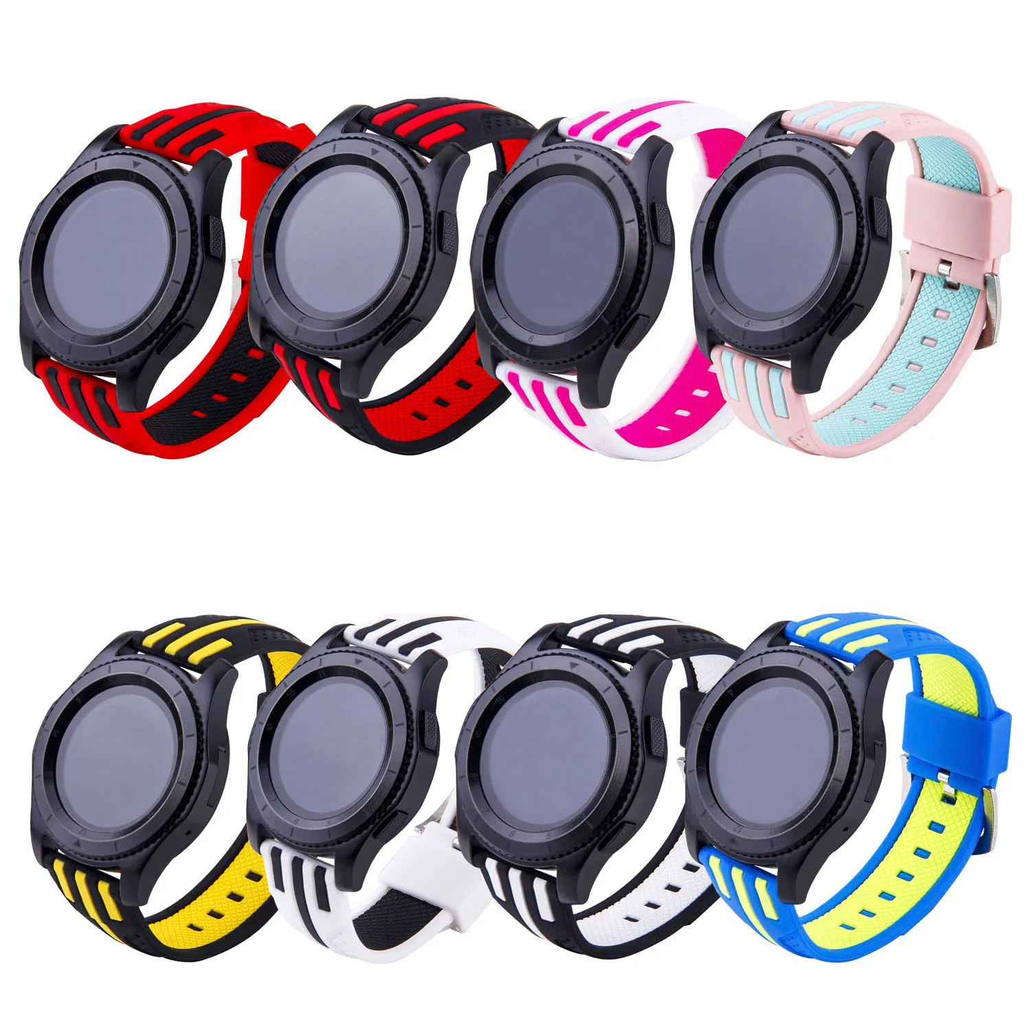 22mm Stripe Silicone Strap For Samsung Galaxy Watch 3 45mm 46mm Gear S3 Band Replace Bracelet For Huawei GT 2 3 Watch Band