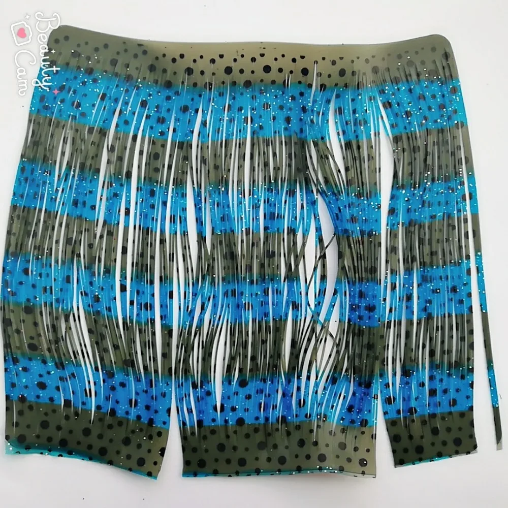 

Fishing Lure Silicone Skirt Layers,Silicone Skirt Material for Tackle Craft, DIY Spinner, Rubber Jigs, Buzzbait---137