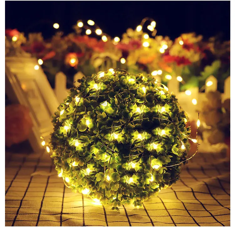 LED String Light 1M/ 2M 20 LED Battery Operated Copper Wire String Lights for Xmas Garland Party