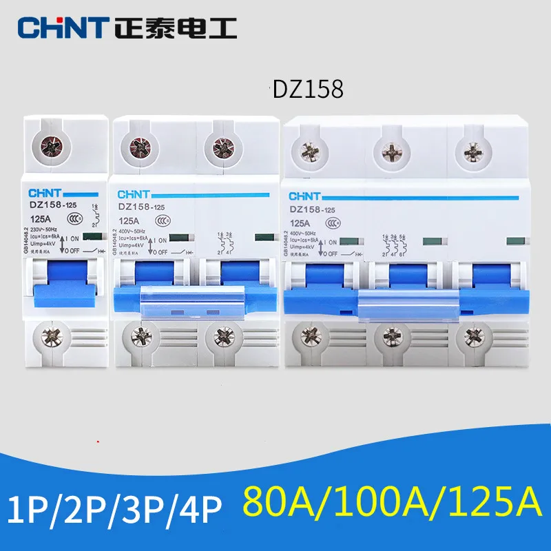 

CHINT Brand DZ158 Home Mini Circuit Breaker Air Switch 1P 2P 3P 4P 80A 100A 125A MCB