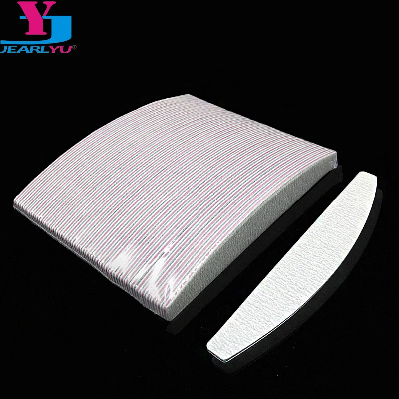 50Pcs Brand Nail Files 100/180 Manicure Buffing Buffer Professional Sanding Half Moon Salon Nail Art File Tools Beauty Wholesale