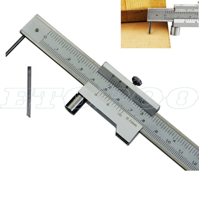 0-200/500mm Marking Vernier Caliper With Carbide Scriber Parallel Marking Gauge Ruler Measuring Instrument Tool send 1ps needle