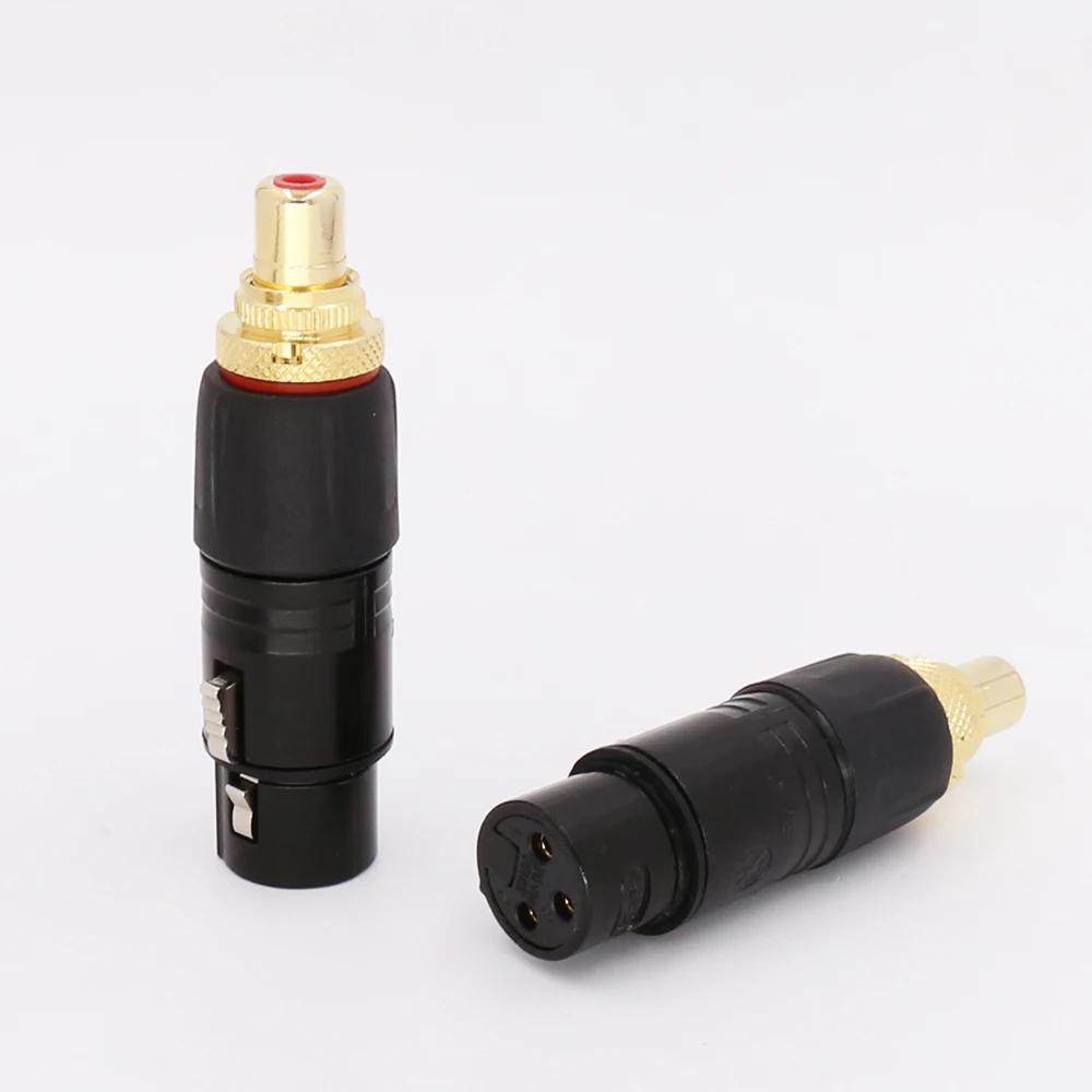 

2pcs XLR Female to RCA Female Socket Adapter Gold Balanced Cable Plug