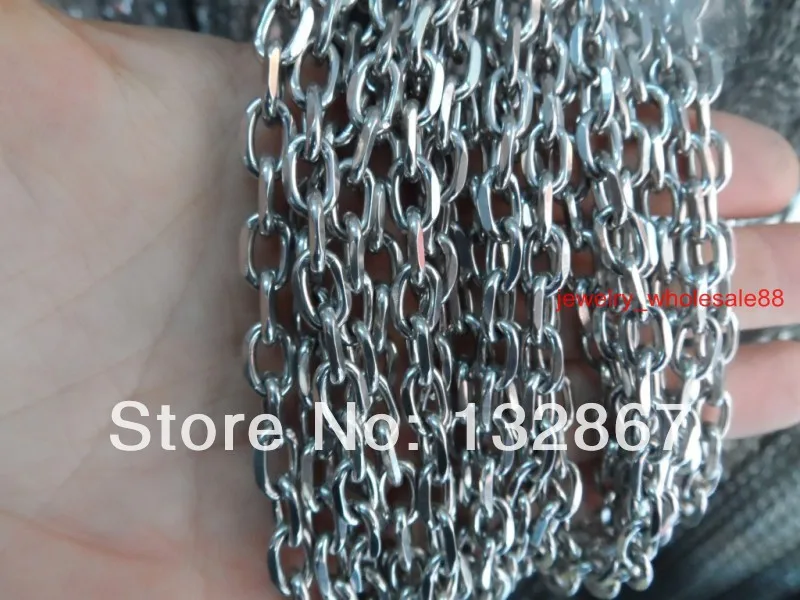 Lot 5 meters 3.5mm Cross Link Chain Stainless Steel Jewelry Finding Chain in bulk