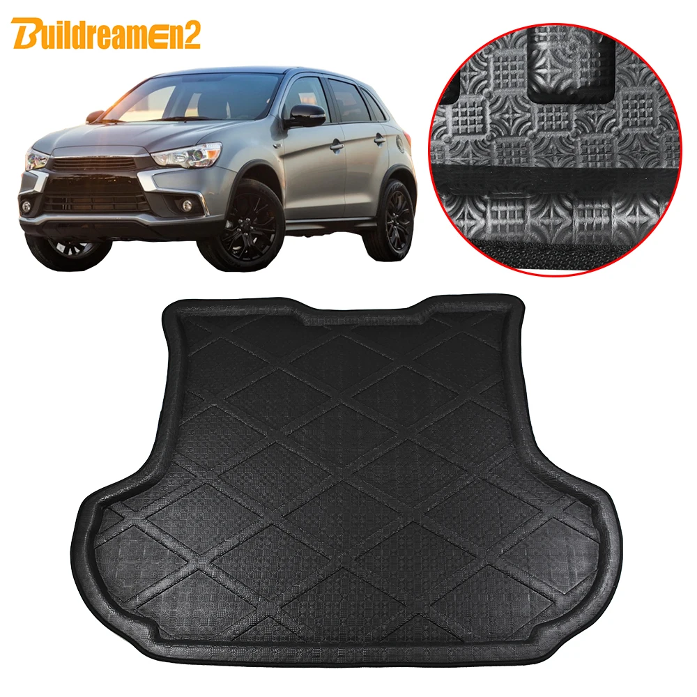 Buildreamen2 For Mitsubishi Outlander 2007-2012 Car Accessories Trunk Mat Tray Boot Liner Floor Cargo Carpet Mud Protection Pad