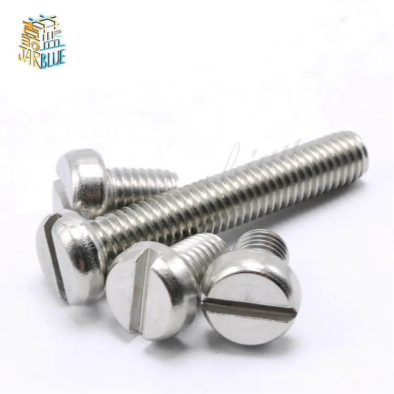 50PcsM1.6M2 M2.5 M3 DIN85 GB67 304 Stainless Steel Slotted Pan Screws Slotted Grooving Screw