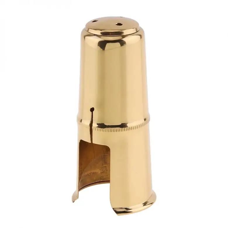 Alto Saxophone Mouthpiece Cap Brass Gold  Plated Protective Cap for Leather Sax Mouthpiece Metal Ligature