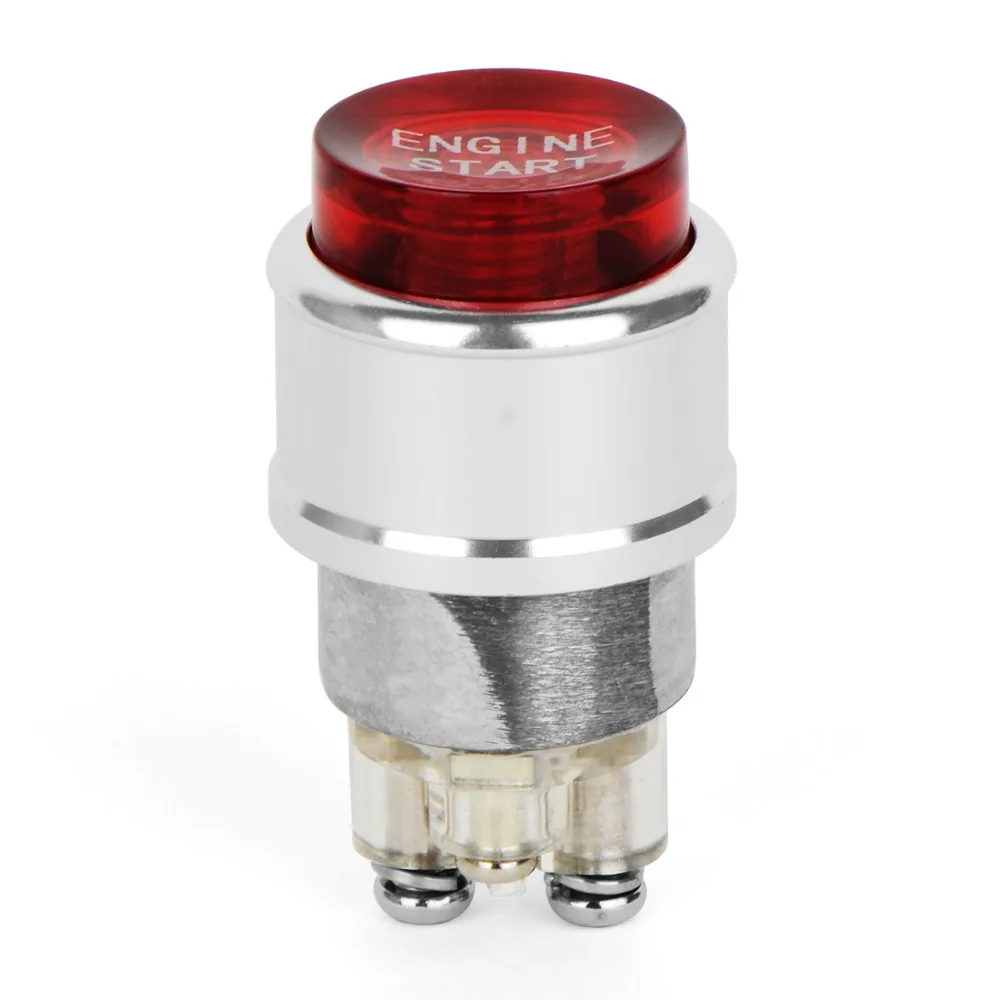 metal Ignition Switch Racing Style Car 12V Engine Start Push Button switch red Light 3pin DIY Switch 30*52mm