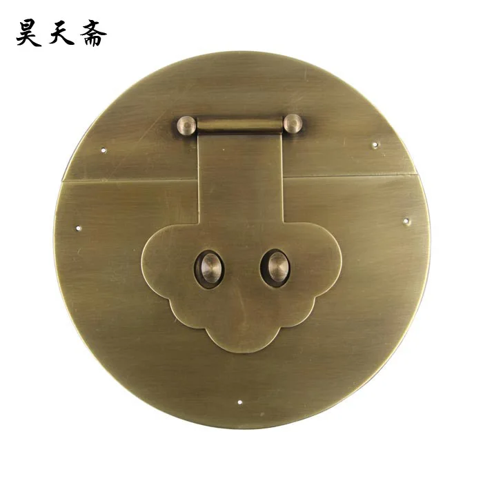 [Haotian vegetarian] antique furniture Chinese decoration copper live / flower-shaped box buckle / 22cm clasp HTN-003