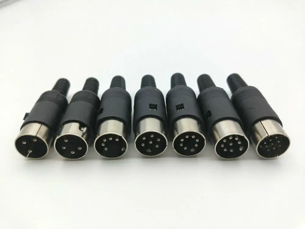 100 sztuk wtyk męski DIN 3PIN 4PIN 5PIN 6PIN 7PIN 8PIN 13PIN mężczyzna Audio AV adapter złącza