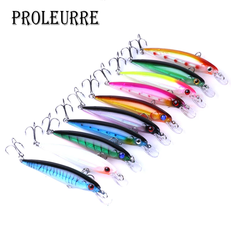 

Proleurre 1PCS Minnow Fishing Lure Laser Hard Artificial Bait 3D Eyes 11cm 13.1g Fishing Wobblers Crankbait Minnows Pesca 0-2M