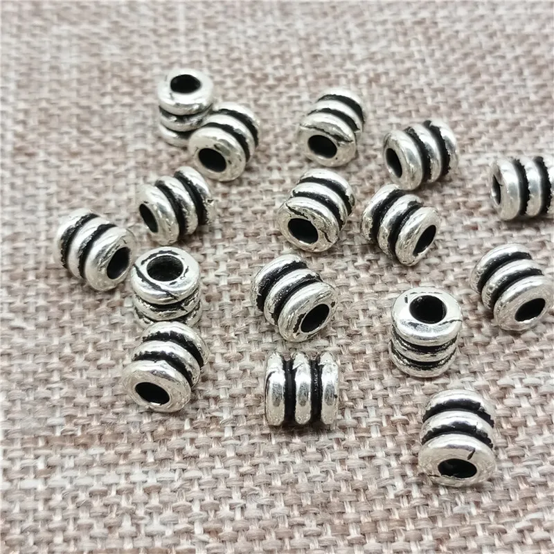 6 peças de 925 prata esterlina pequeno espaçador contas 2.5mm buraco para pulseira colar