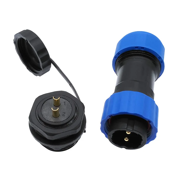 SP20 IP68 Waterproof Connector 2/3/4/5/6/7/9/10/12/14Pin Corrugated Pipe Power Cable Connector Flange Socket