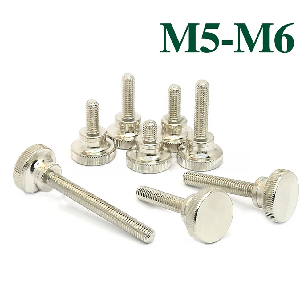 

Hand Tighten Curtain Wall Glass Lock Screws Nickel Plated M5 M6 Knurling Head Knurled Thumb Screw