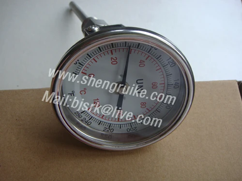 

0-120C Adjustable Bimetal thermometer with 3" dial SS Case