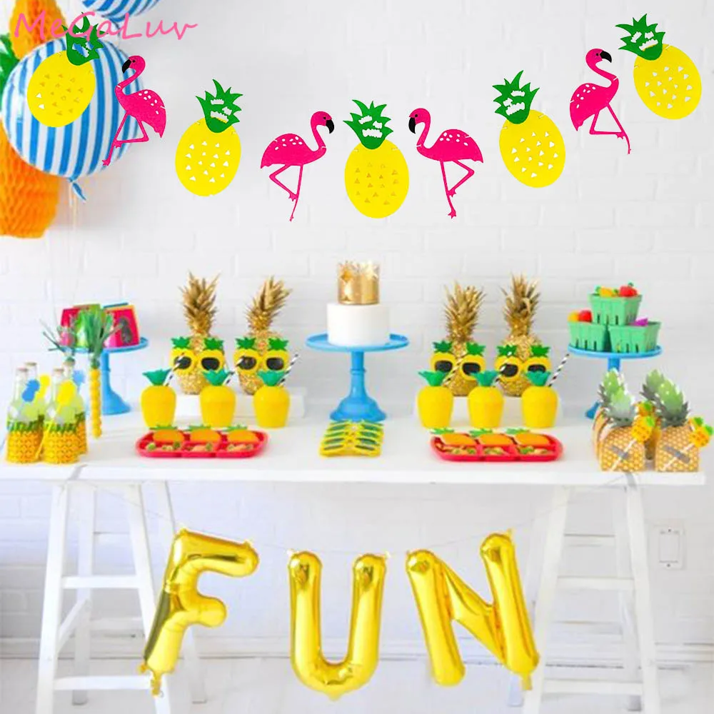 Hawaiian Luau Party Float Inflatable Drink Cup Holder Flamingo Banner Garland Pineapple Coconut Cups Summer Tropical Party Decor