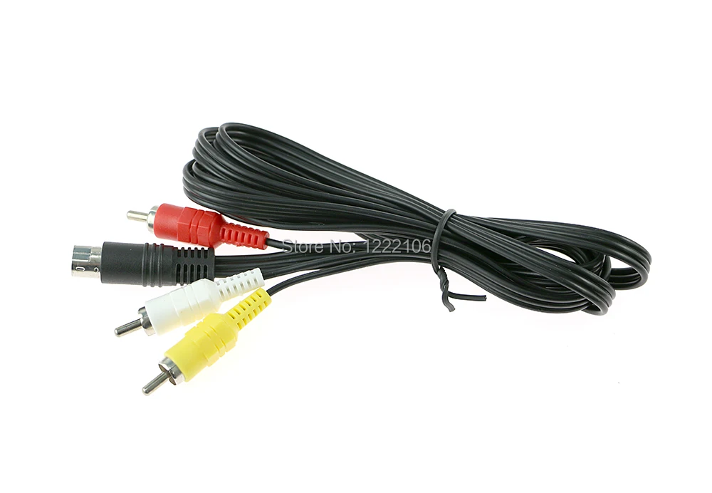 1PCS 1.8M AV RCA Audio Video สาย 9 พินเกม 3 RCA สําหรับ Sega Genesis 2 3 II III สําหรับ Saturn เกมทนทานสายเชื่อมต่อ