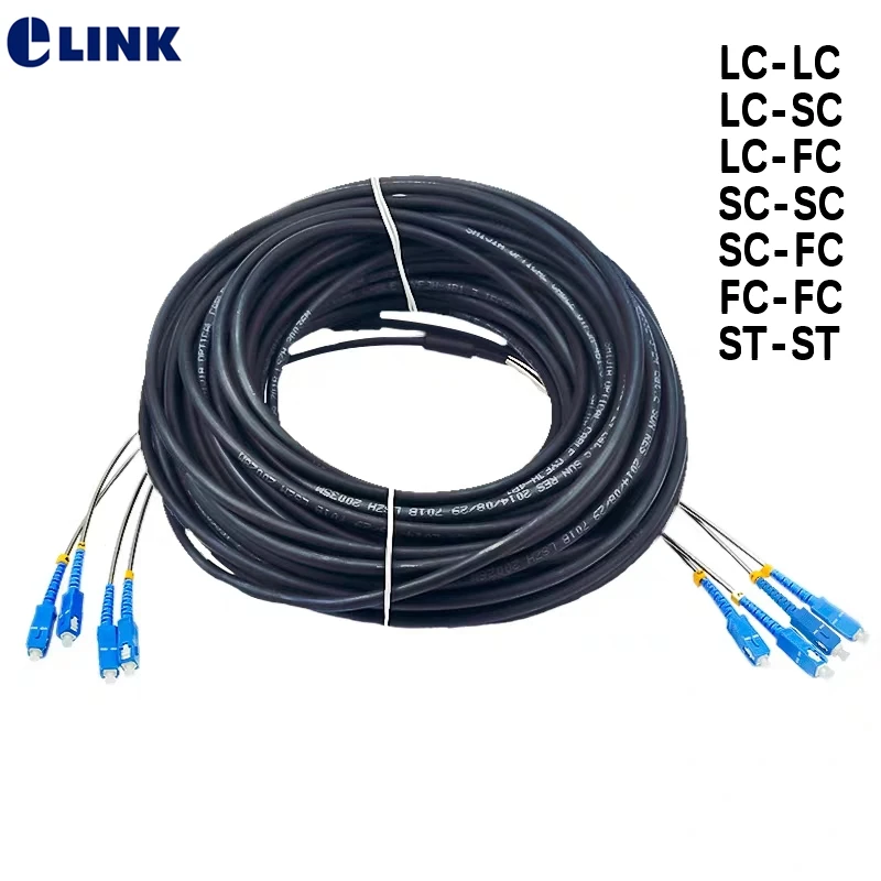 Fiber Optic Patch Cord Singlemode 10MTR, LC SC, FC, ST, 4 Core, SM Multimode Patch Cable, FTTH, FTTA, ELINK, 4 fibers