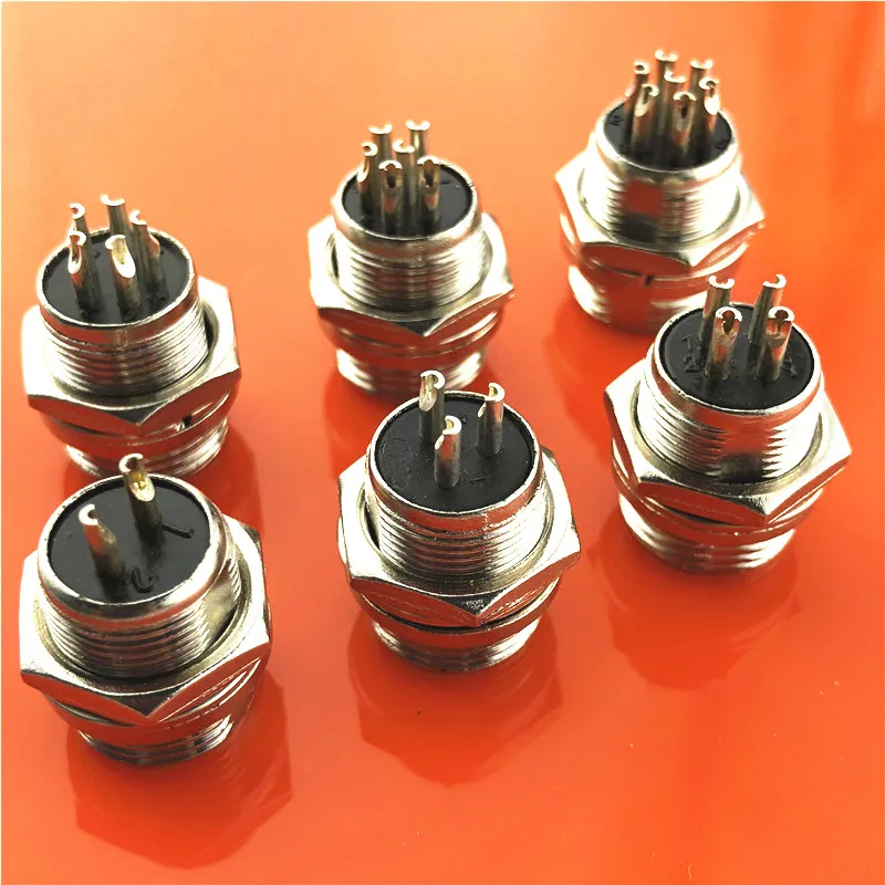 1pc Male GX12 2/3/4/5/6/7 Pin 12mm Wire Panel Connector Aviation Connector Plug Circular Socket Plug with Lid Cap L116-121