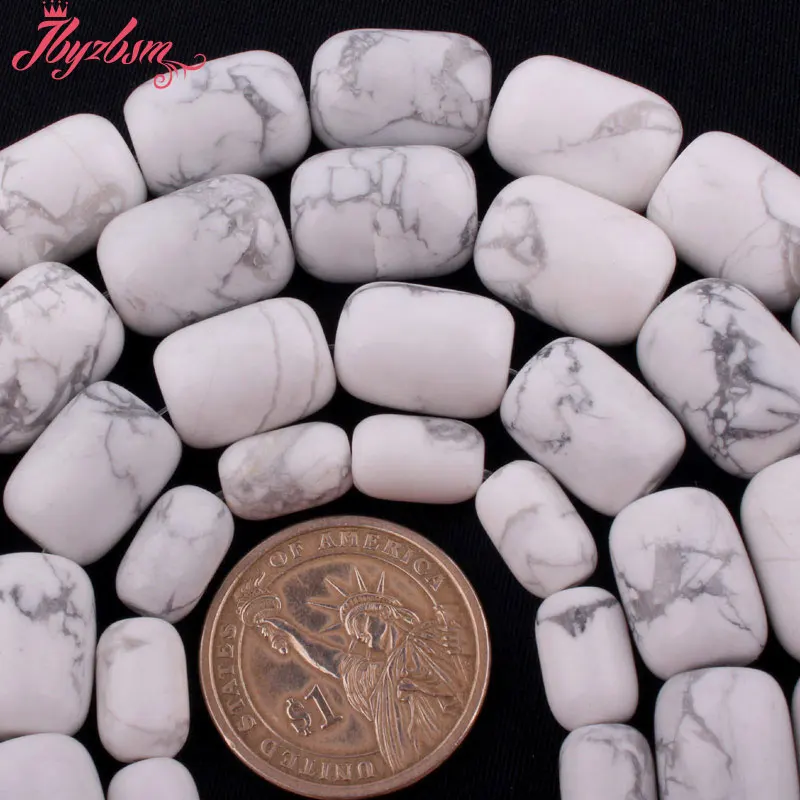 13x18,12x16,10x14mm Smooth White Column Howlite Beads Natural Stone Beads For DIY Necklace Jewelry Making 15