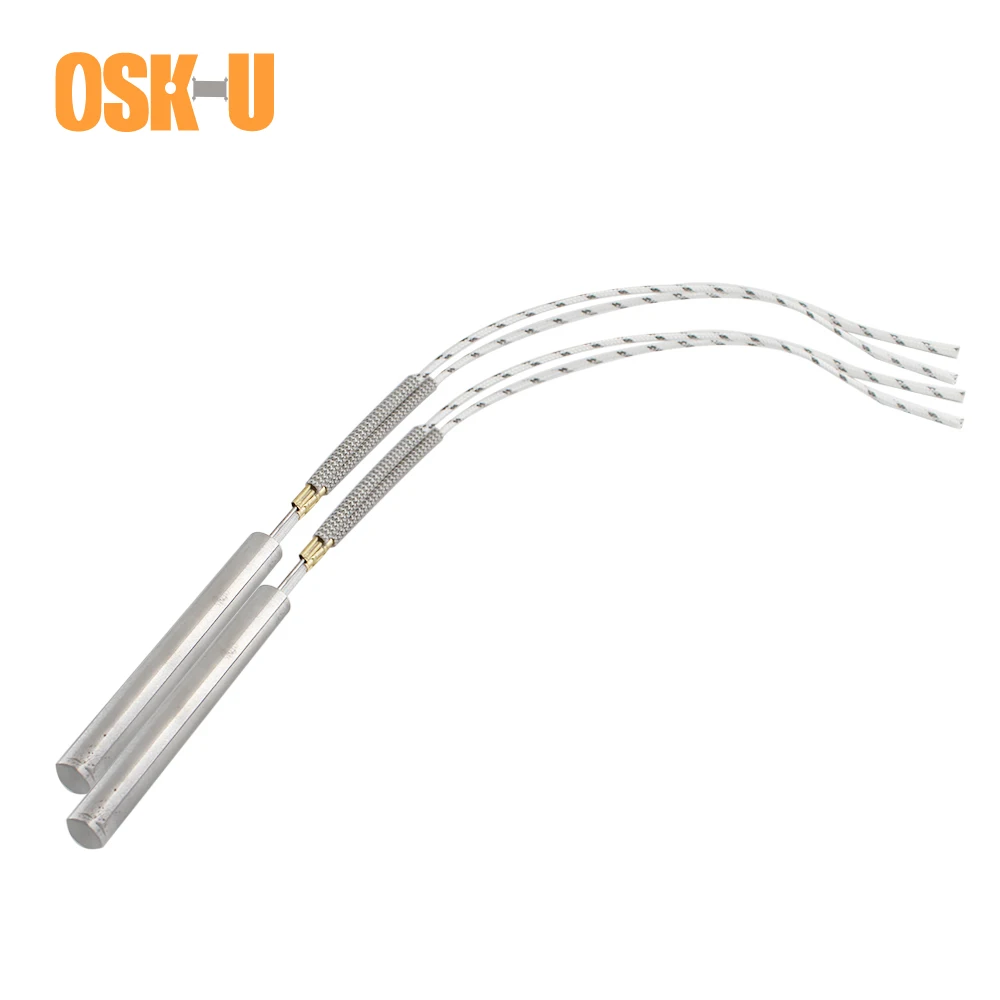 2pcs Electrical Cartridge Heater Element 220V 10mm Tube Diameter Stainless Steel Cartridge Heating Resistance Element