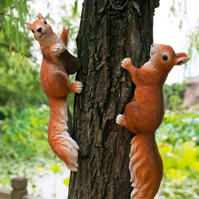 The squirrel garden courtyard, resin animal outdoor landscape decoration, resin handicrafts free shipping