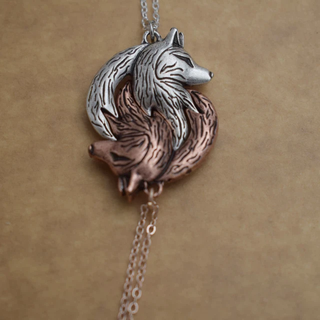 Sanlan 12pcs Wolf Yin Yang Necklace His And Hers Interlocking Couple Wolf Necklace Gift Necklace AliExpress