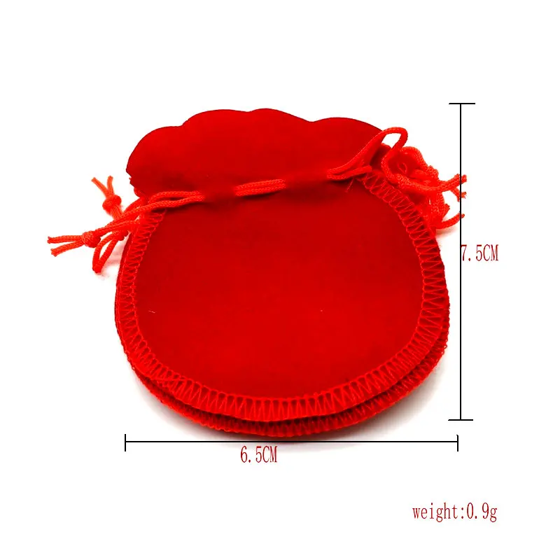 Hot Sale Gift Box Organizer 100pcs 7x8cm  Red Velvet Drawstring Bag Jewelry Christmas/Wedding