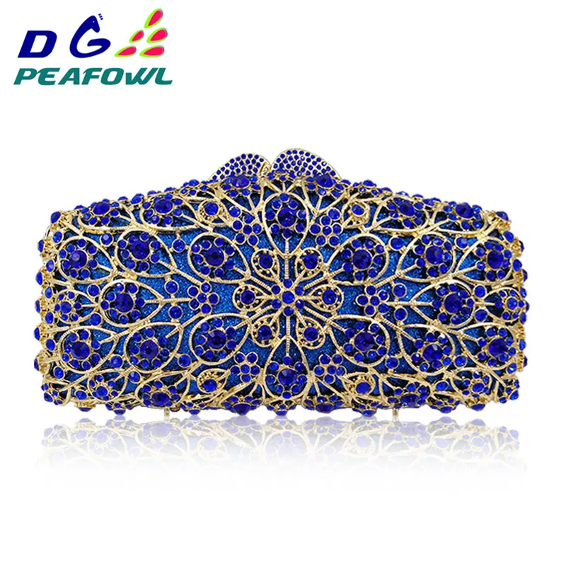 

Luxury Crystal Hollow Out Day Clutches Women Evening Bags Wedding Party Clutch Bag Hanging Toiletry Bag Lady Gold Diamonds Purse