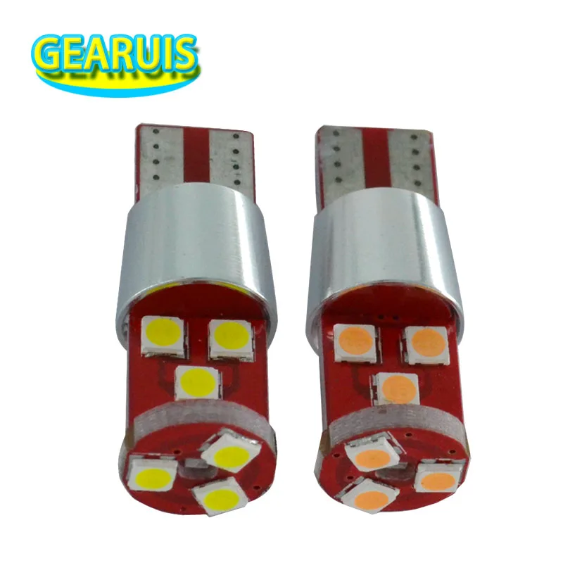 

4pcs T10 Canbus 9 SMD 3030 error free LED Flood PCV 194 168 W5W 9SMD Car Auto License Plate Wedge Light Bulb Lamp White Pink