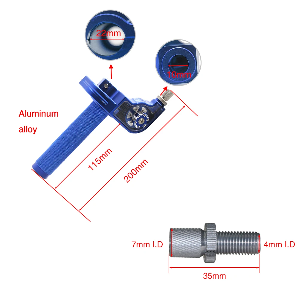 ZSDTRP 22mm CNC Aluminum Motorcycle Throttle Grips Settle Twist Gas Throttle Handle For Kawasaki Dirt Pit Bike Kayo 110-250cc