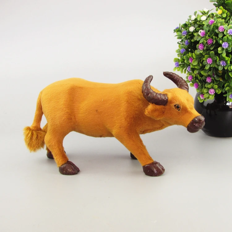 

Simulation cattle polyethylene&furs cattle model funny gift about 26cmx9cmx13cm