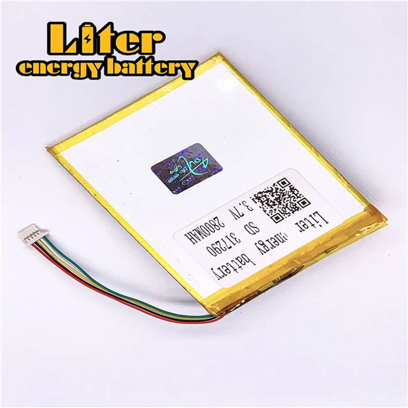 Batterie Lipo aste avec PCM, batterie au lithium polymère, films solaires, prise 1.0-5P, 317290 mAh, 2800 V, 3.7