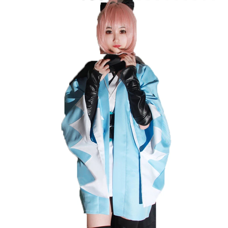 Okita Souji Sakura Saber Cosplay Costume Halloween Uniform Outfit with accessory blue and green can choose 110